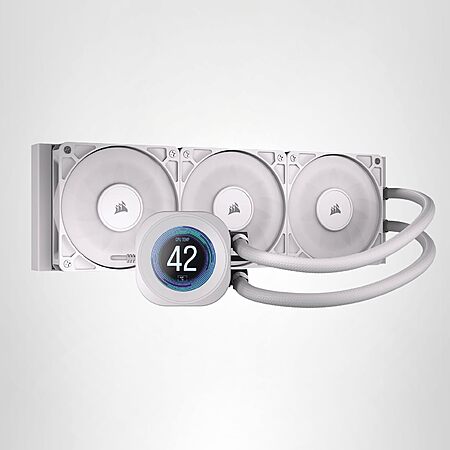 CORSAIR - Nautilus 360 RS LCD Liquid CPU Cooler with RS120 Fans - White $109.99 + Free Shipping