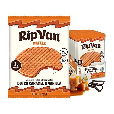 12-Count Rip Van Wafels Dutch Caramel & Vanilla Stroopwafels $10.80 w/ S&S + Free Shipping w/ Prime or on $35+