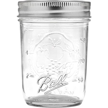Ball 8-ounce regular mouth mason jars with lids and bands