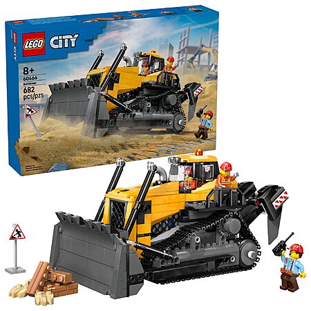 682-Pc LEGO City Yellow Bulldozer Construction Site Building Toy
