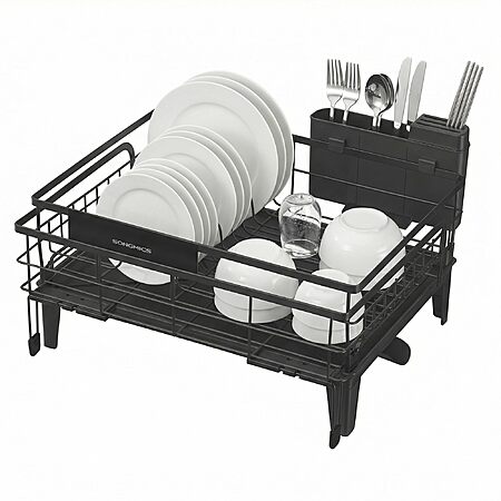 12.2" x 16.5" x 7.9" SONGMICS Dish Drying Rack w/ Drainboard (Black) $19.99 + Free Shipping w/ Prime or on $35+