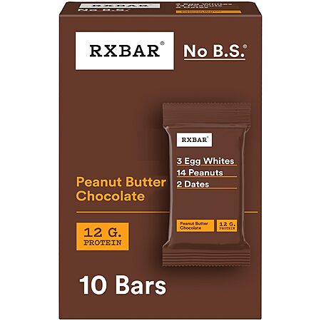 10-Count RXBAR Protein Bars (Peanut Butter Chocolate) $9.28 + Free Shipping w/ Prime or on $35+