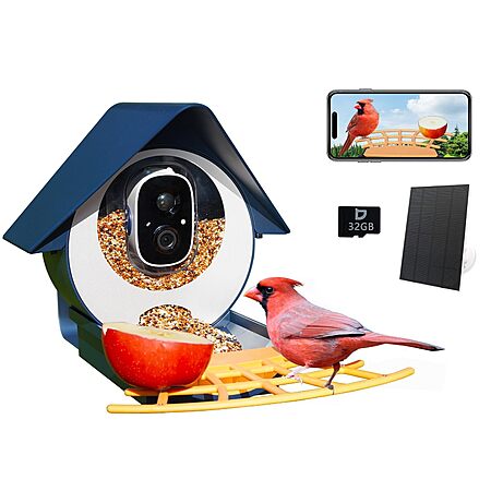 Birdkiss Smart Bird Feeder with FHD Camera & 3W Solar Panel $49.99 + Free Shipping