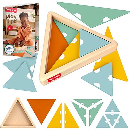 10-Piece Fisher-Price Wood Montessori Toy Triangle Puzzle $4.49 + Free Shipping w/ Prime or on $35+