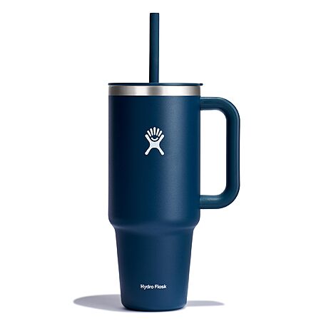 40-Oz Hydro Flask All Around Stainless Steel Travel Tumbler w/ Lid & Straw (Indigo)  $19.30 + Free Shipping w/ Prime or on $35+