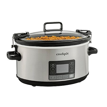 (Prime Exclusive) Crock-Pot 7 Quart Portable Programmable Slow Cooker with Timer and Locking Lid, Stainless Steel $69.99 + Free Shipping