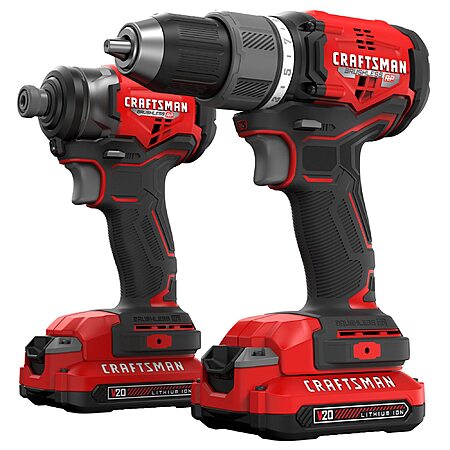 CRAFTSMAN V20 RP Cordless Drill and Impact Driver, Brushless Power Tool Combo Kit, 2 Batteries and Charger Included (CMCK211C2) $99.00 + Free Shipping