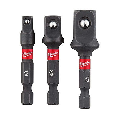 3-Pc Milwaukee SHOCKWAVE Impact Duty Hex Shank Socket Adapter Set $8.20