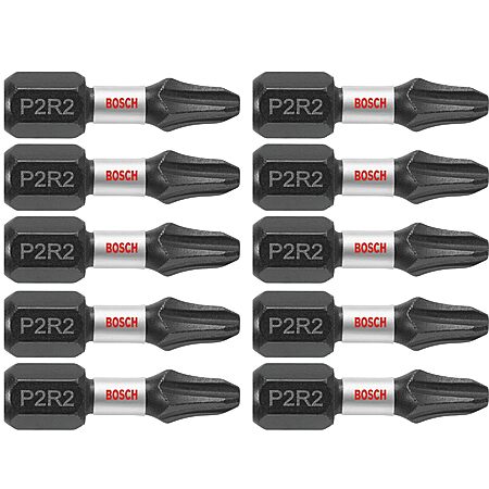 10-Pack BOSCH 1" Phillips/Square #2 Impact Tough Screwdriving Insert Bits $4.21 + Free Shipping w/ Prime or on $35+