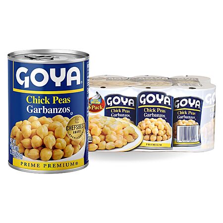 8-Pack 15.5-Oz Goya Chick Peas (Garbanzo Beans) $6.44 w/ S&S + Free Shipping w/ Prime or on $35+