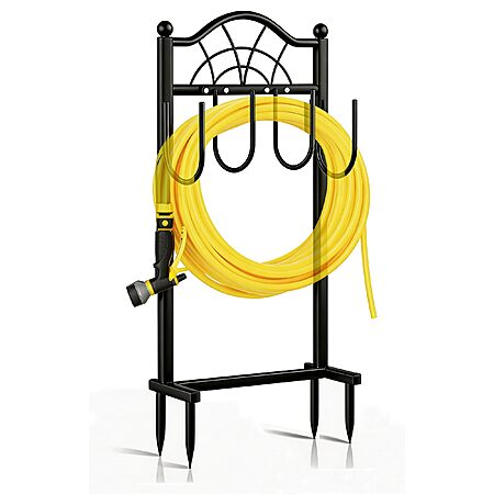 Shomextol Freestanding Metal Garden Hose Holder w/ 100' Capacity & 4 Ground Spikes $18.99 + Free Shipping w/ Prime or on $35+
