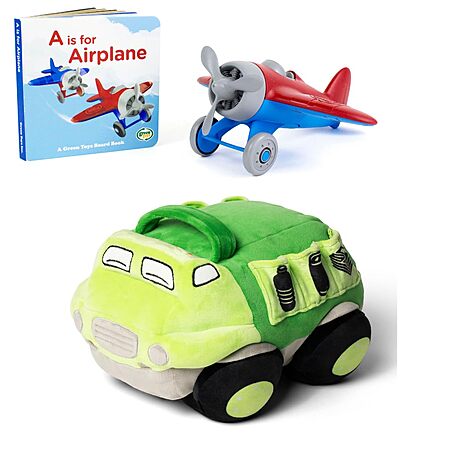 3-Pack Green Toys Recycle Truck Plush & Airplane Board Book Bundle Set $13.65 + Free Shipping w/ Prime or on $35+
