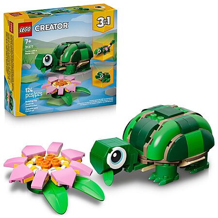 124-Piece LEGO Creator 3 in 1 Turtle with a Water Lily Flower