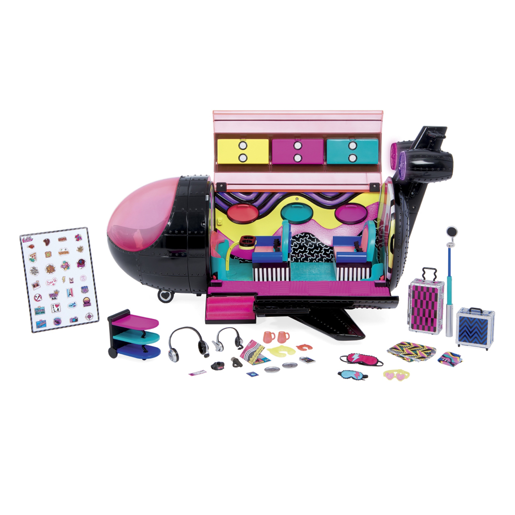 LOL Surprise OMG Remix 4-in-1 Plane Playset with Music Recording Studio, Mixing Booth and 50 Surprises - $25