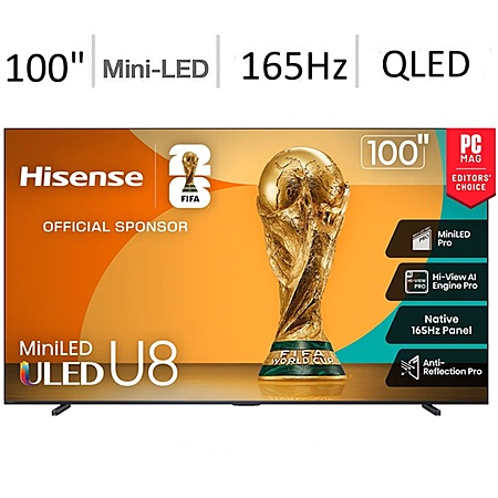 Hisense 100" U8QG Series 165Hz 4K Mini-LED QLED Smart TV (2025) @ BrandsMart via Best Buy $2499.99