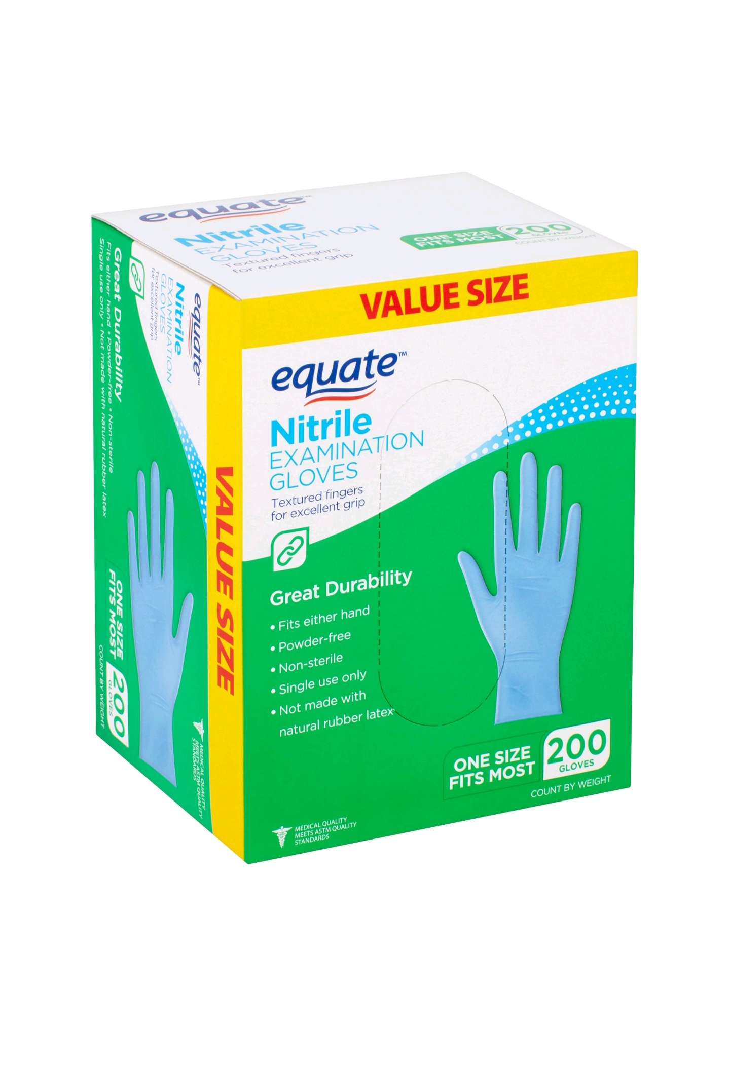 Equate Nitrile Examination Gloves Value Size, 200 count At Walmart.com for $11.98 (YMMV, this does not seem to be available for all zip codes)
