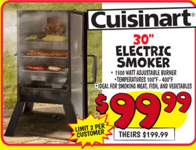 Select Ollie's Stores: Cuisinart 30" Electric Smoker $100 (In-Store Only)