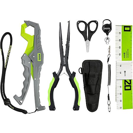 Booms Fishing 6-Piece Fishing Tools Kit (Green or Gray) $17