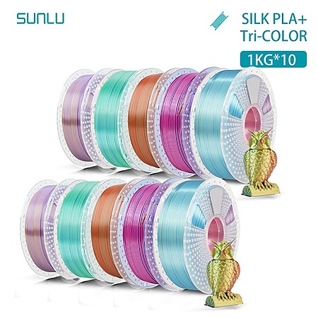 SUNLU 10KG Silk PLA+ Triple Colors Filament 1.75mm $95.64 + $7.61 ...