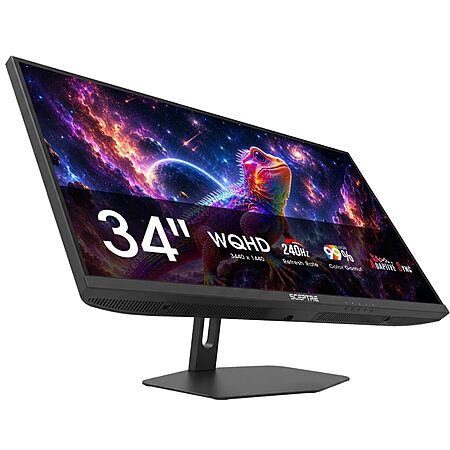 34" Sceptre Prime UWQHD 240Hz VA Ultrawide Gaming Monitor (E345B-QU240T Series)