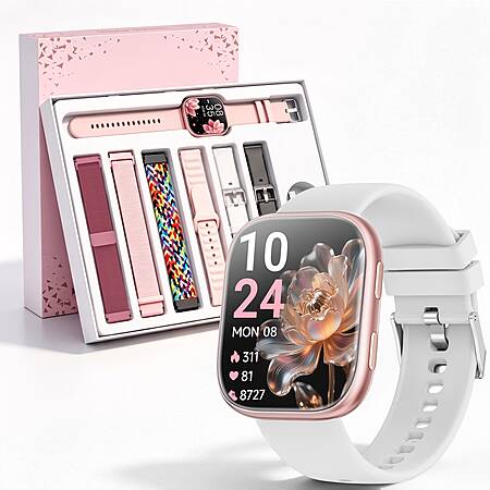 Walmart+: Mingdaln Smartwatch Gift Set with 7 Bands, Pink $17.99 + Free Shipping