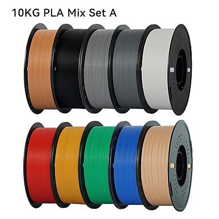 10-Pk 1kg 1.75mm KINGROON PLA 3D Printer Filament (Mixed Colors) $63.05 + Free S&H