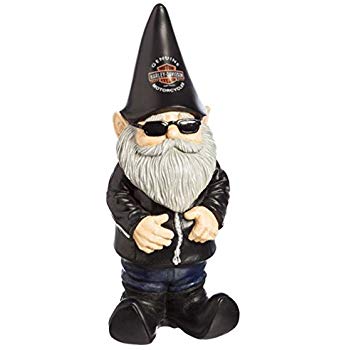 Harley-Davidson Garden Biker Gnome - Renewed -Works and looks like new with warranty- new price $23.11 prime