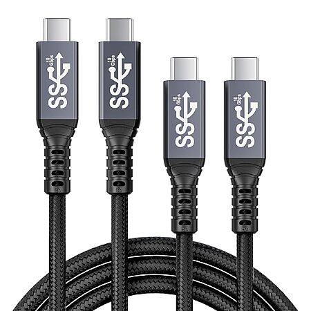 HOTUTUKI 2-pack USB-C Cable 3.3FT 10gbps 100W