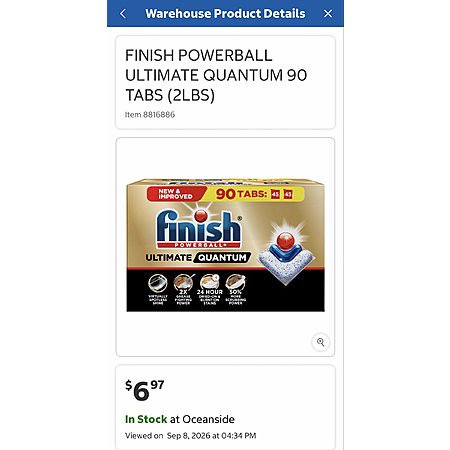 costco finish quantum 90ct