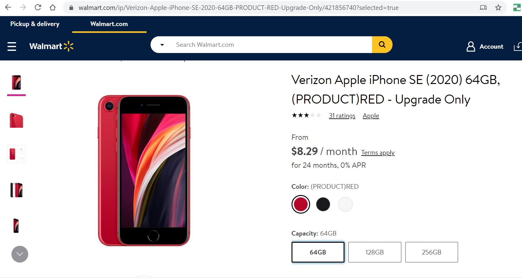 Iphone SE 64 GB at walmart for $199 with ATT and Verizon Upgrade. All Models and Colors are available
