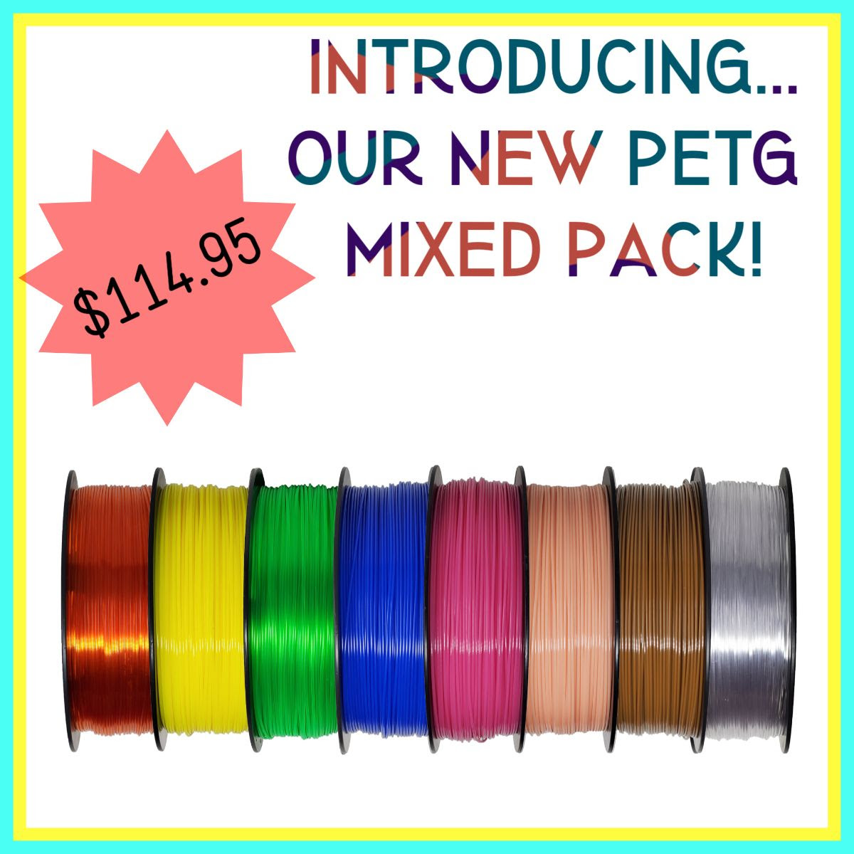 Zyltech 3d printer Filament 20% off coupon and new PETG mixpack bundles $114.95