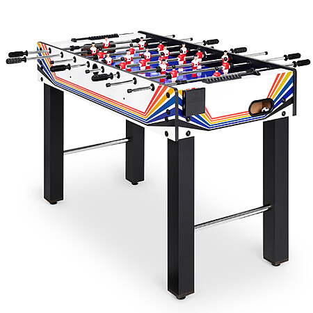 Best Choice Products Direct Seller 48in Competition Sized Foosball Table for Home, Game Room w/ 2 Balls, 2 Cup Holders - Blue/White $120 FS WALMART