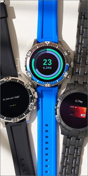 REFURBISHED Fossil Sport Smartwatch Black Silicone $49