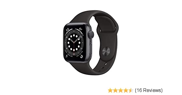 New Apple Watch Series 6 (GPS, 40mm) - Space Gray Aluminum Case with Black Sport Band 374.99