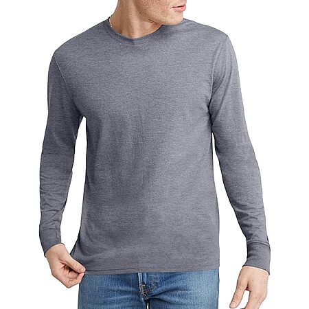 Hanes Men's Originals Lightweight Tri-Blend Long Sleeve Jersey T-Shirt (Navy) $6.30 