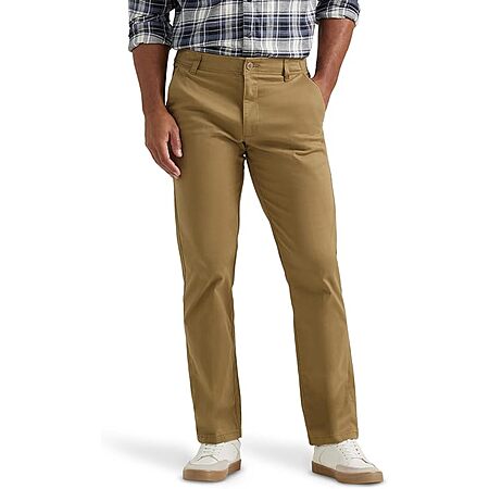 Lee Men's Extreme Motion Flat Front Regular Straight Pants (Bronze) $16.10