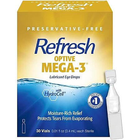 30-Pack 0.01-Oz Refresh Optive Mega-3 Lubricant Eye Drops $6.50 w/ S&S