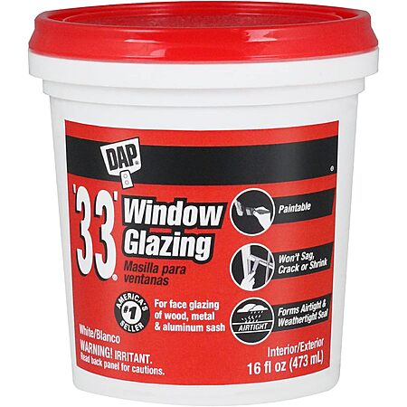 16-Oz DAP '33' Window Glazing Compound (White) $5.65