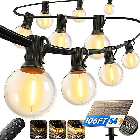 addlon 100' Outdoor Solar String Lights w/ Remote - 2026-09-21