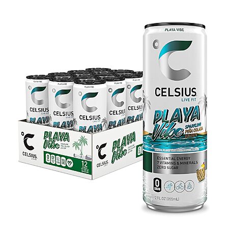 Prime Members: 12-Pk 12-Oz Celsius 200mg Caffeine Energy Drink (Playa Vibe) $12.60 w/ S&S