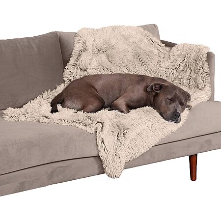 Prime Members: Furhaven Large Waterproof Faux Fur & Velvet Pet Throw (Taupe) $9.70 + Free S/H