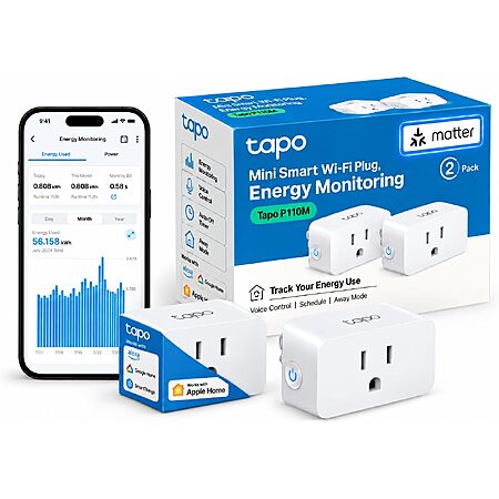 Prime Members: 2-Pk. TP-Link Tapo P110M Smart Wi-Fi Plug Mini $15 + Free S/H