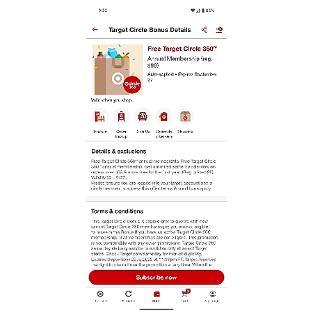 YMMV Free Target Circle 360 for New Membership - 2025-09-17