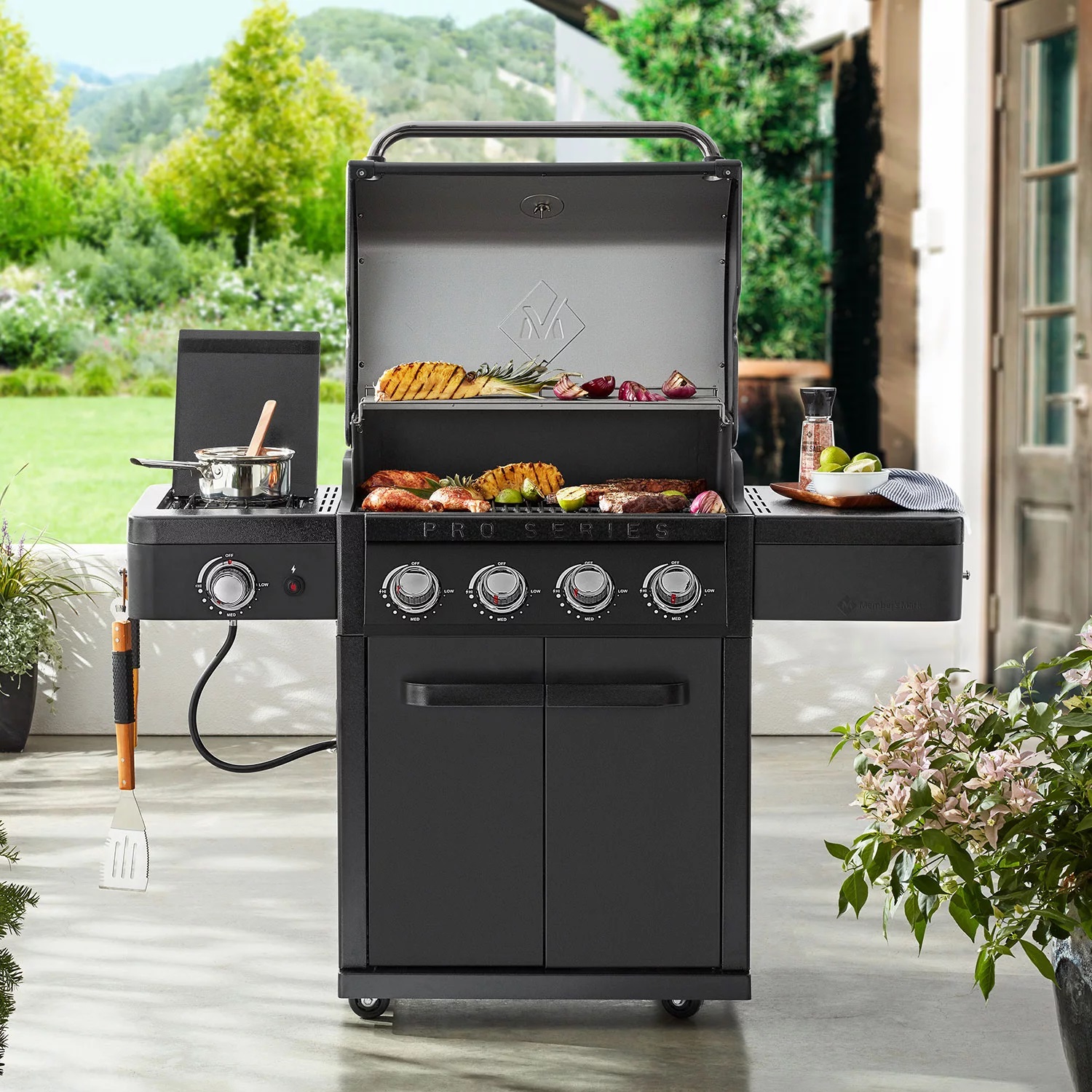 Members mark stainless steel and porcelain 5 burner gas grill sales