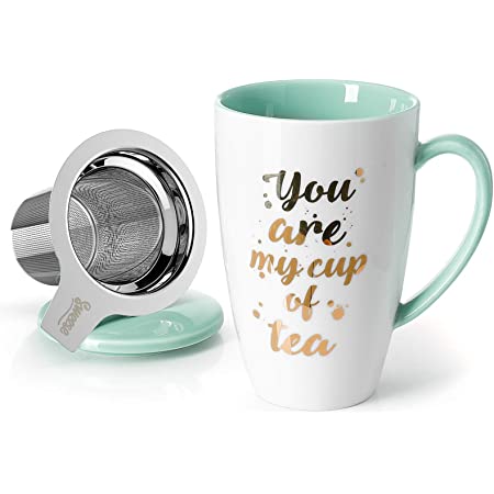 Porcelain Tea Mug with Infuser and Lid $10.79