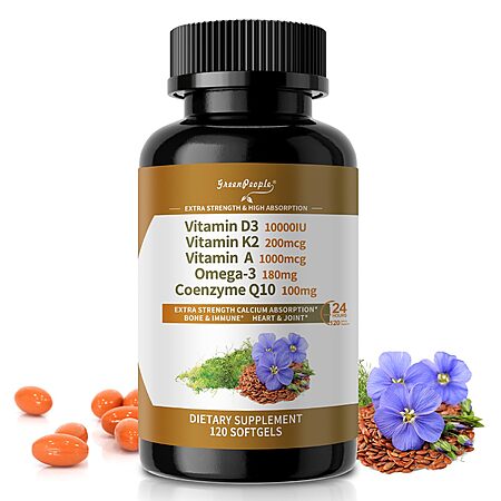 120-Count GREENPEOPLE Vitamin D3 K2 10000 IU Softgels $0.25 w/ Subscribe & Save