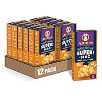 12-Pack 6oz Annie's Super! Mac Protein Macaroni & Cheese Dinner (Shells & Real Aged Cheddar)