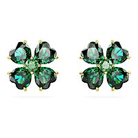 Swarovski Idyllia Stud Earrings, Gold-Tone Finished Clover Motif w/ Green Stones $79.32 + Free Shipping