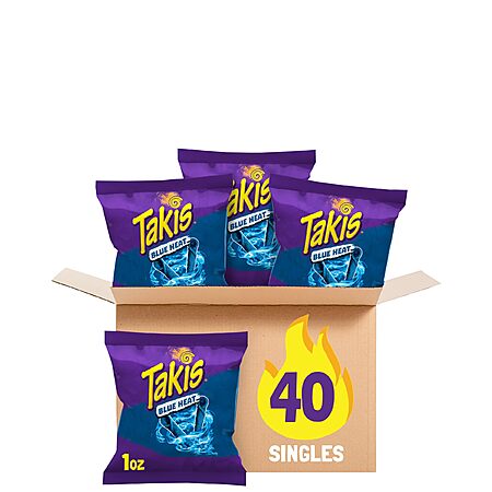 40-Count 1-Oz Takis Tortilla Chips (Rolled Blue Heat) $13.83 (.35c Ea ...