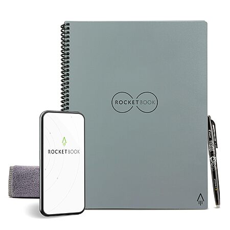 6" x 8.8" Rocketbook Core Executive Smart Notebook Set w/ 1 Pilot Frixion Pen & 1 Microfiber Cloth (Deep Space Gray) $11.85 + Free Shipping w/ Prime or on $35+